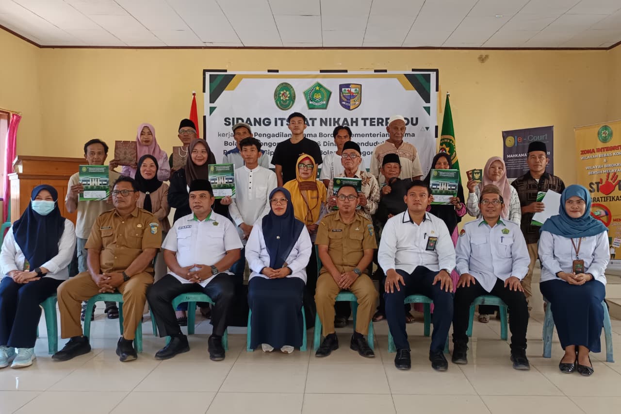 Kepala Kemenag Hadiri Sidang Isbat Nikah di Bintauna, Lima Pasangan Resmi Kantongi Legalitas Administrasi Negara